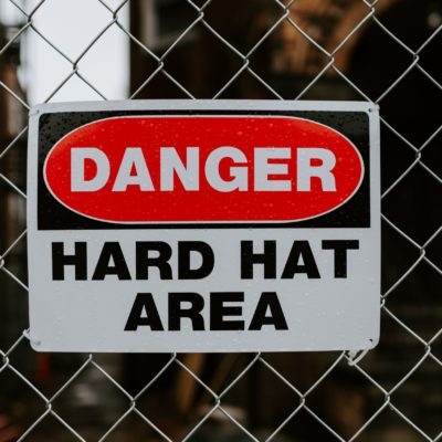 Slip and Fall Danger Hard Hat Are Sign