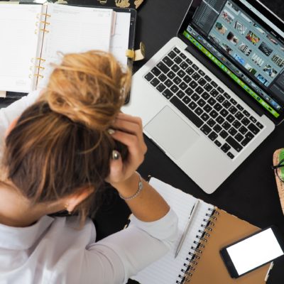 Hostile workplace lady stressed