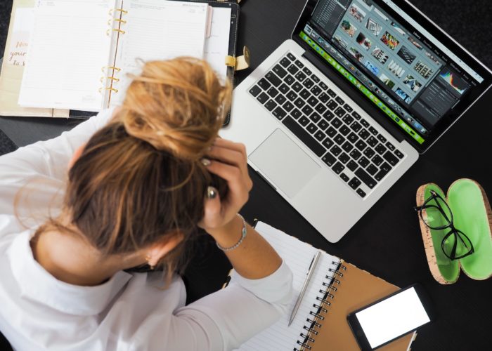 Hostile workplace lady stressed