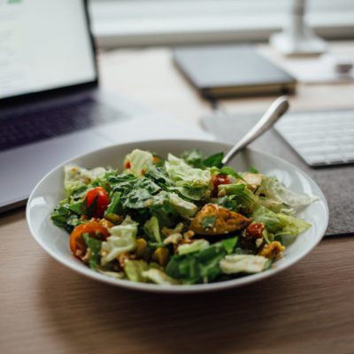 Meal break - salad Rest and Meal Breaks Laptop and Salad