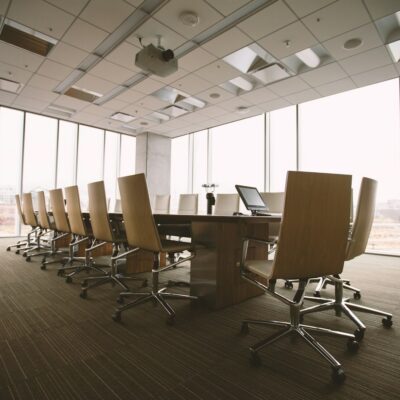 Empty boardroom with a conference table Empty boardroom with a conference table