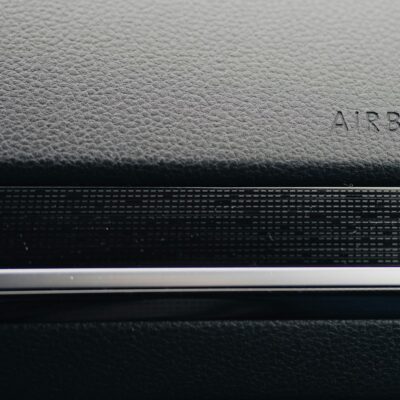 Airbag label on a car dashboard - defective airbag claims Airbag label on a car dashboard - defective airbag claims