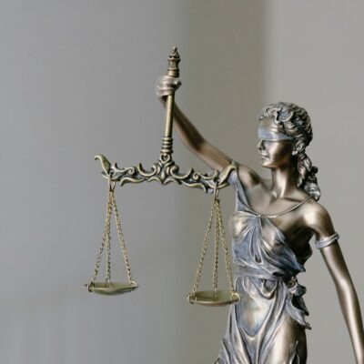 Lady Justice statue holding scales