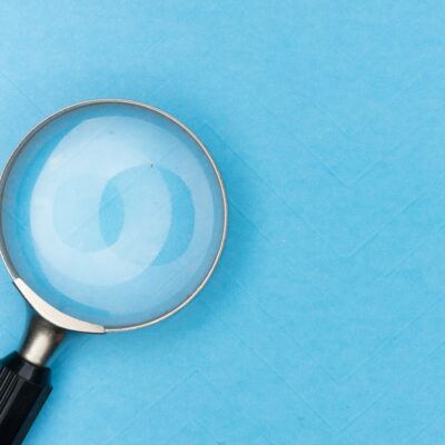 Magnifying glass on a white table