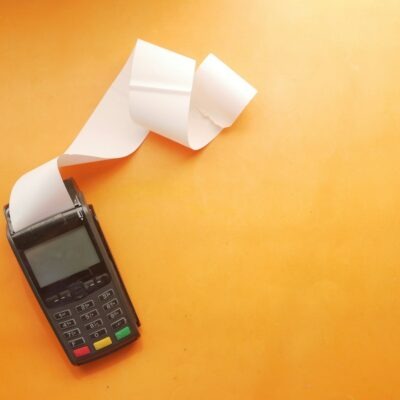 Payment terminal printing a receipt Payment terminal printing a receipt