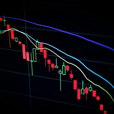 Stock market chart on a screen Stock market chart on a screen